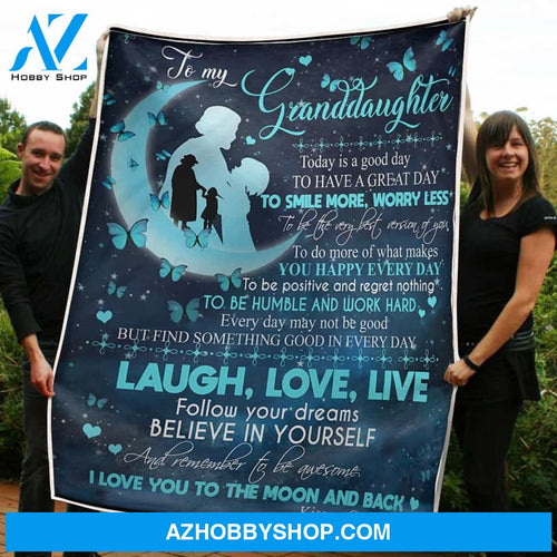 To My Granddaughter Blanket Butterfly Moon Gift From Grandma Fleece Blanket Gift Mom
