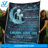 To My Granddaughter Blanket Butterfly Moon Gift From Grandma Fleece Blanket Gift Mom