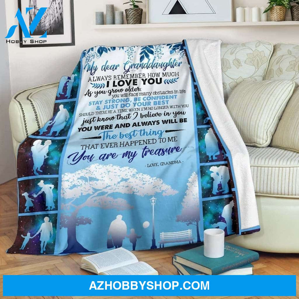To My Granddaughter Blanket You Are My Treasure Fleece Blankets Gift For Daughter Form Mom
