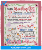 Personalized To My Granddaughter Bunny Fleece Blanket From Grandma Follow Your Dreams Great Customized Blanket For Birthday Christmas Thanksgiving
