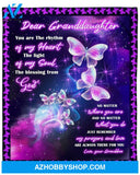Personalized To My Granddaughter Butterflies Fleece Blanket From Grandma No Matter Where You Are Great Customized Gift For Birthday Christmas Thanksgiving