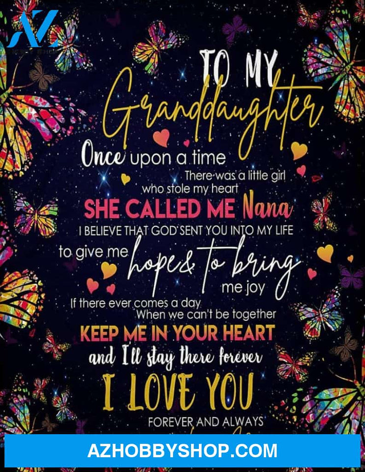 Personalized To My Granddaughter Butterflies Fleece Blanket From Grandma Once Upon A Time Great Customized Blanket For Birthday Christmas Thanksgiving
