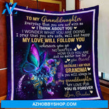 Personalized To My Granddaughter Butterfly Fleece Blanket From Grandma My Love For You Is Forever Great Customized Blanket For Birthday Christmas Thanksgiving