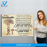 To My Granddaughter Canvas Print Wall Art - Matte Canvas