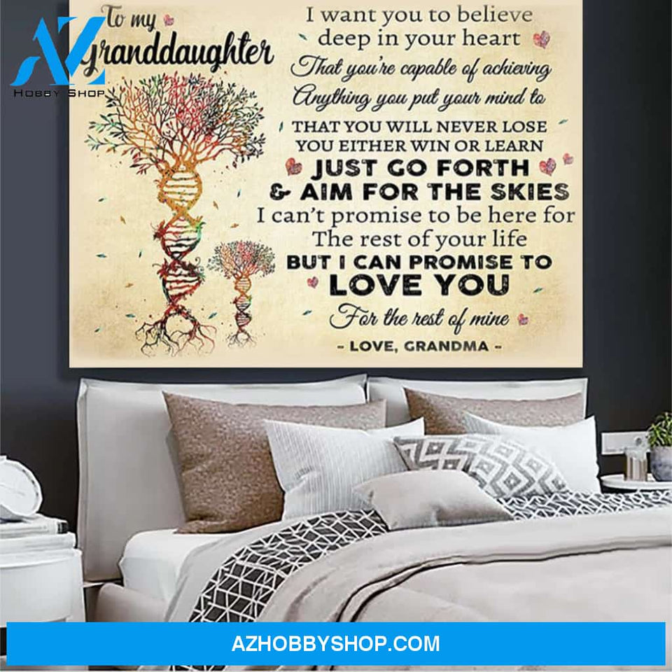 To My Granddaughter Canvas Print Wall Art - Matte Canvas - Matte Canvas