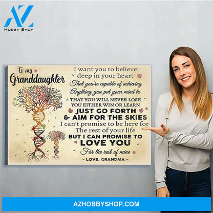 To My Granddaughter Canvas Print Wall Art - Matte Canvas - Matte Canvas