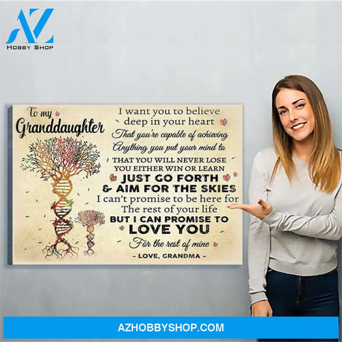 To My Granddaughter Canvas Print Wall Art - Matte Canvas - Matte Canvas