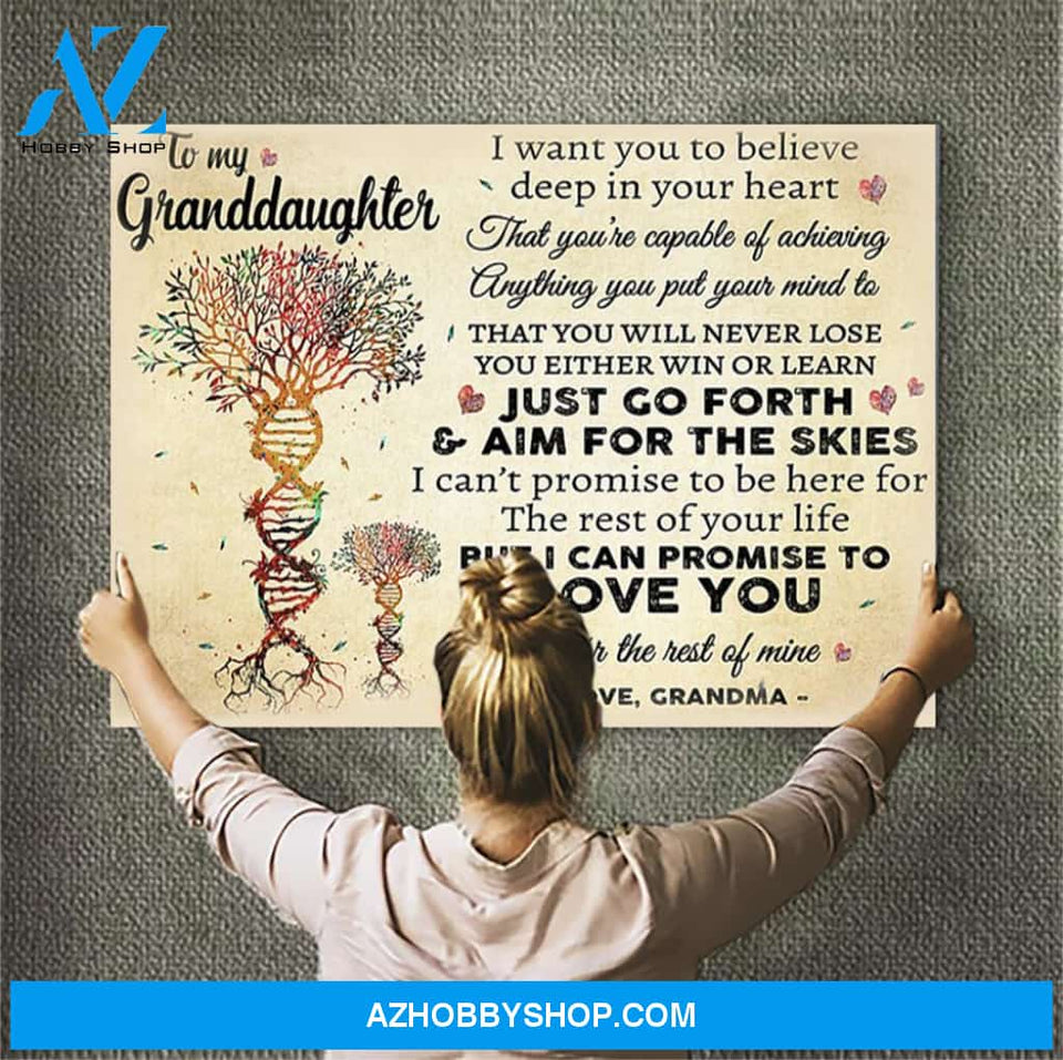 To My Granddaughter Canvas Print Wall Art - Matte Canvas
