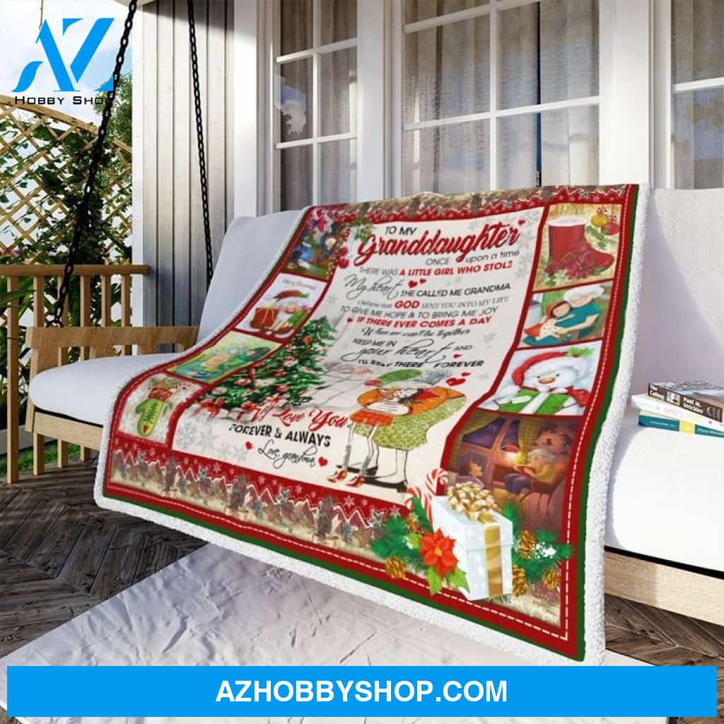 To My Granddaughter Christmas Fleece Blanket, To Give Me Hope & To bring Me Joy Gift From Grandma Birthday Gift Home Decor Bedding Couch Sofa Soft And Comfy Cozy