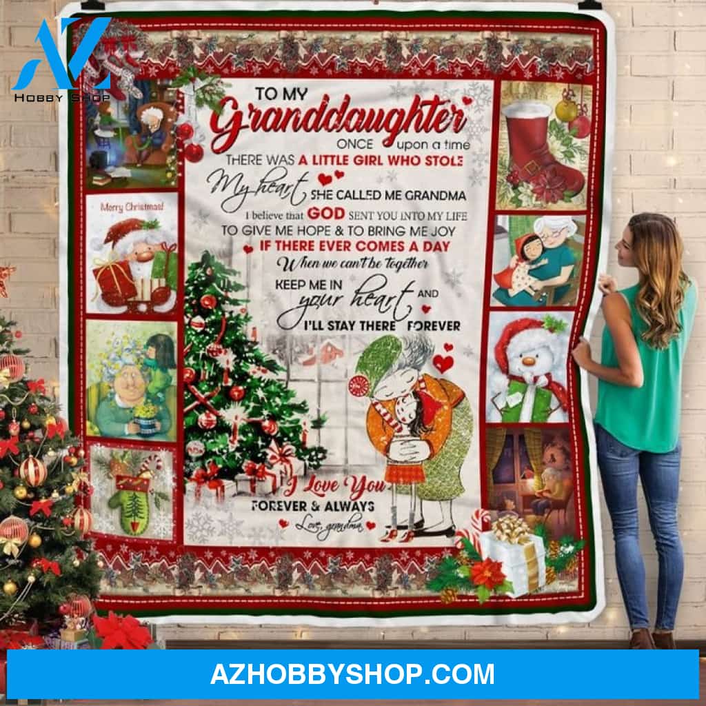 To My Granddaughter Christmas Fleece Blanket, To Give Me Hope & To bring Me Joy Gift From Grandma Birthday Gift Home Decor Bedding Couch Sofa Soft And Comfy Cozy