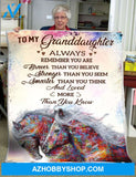 Personalized To My Granddaughter Colorful Horse Fleece Blanket You Are Braver Than You Believe Great Customized Blanket For Birthday Christmas Thanksgiving