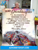 Personalized To My Granddaughter Colorful Horse Fleece Blanket You Are Braver Than You Believe Great Customized Blanket For Birthday Christmas Thanksgiving