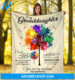 Personalized To My Granddaughter Colorful Tree Fleece Blanket From Grandma You Are My Sunshine Great Customized Blanket For Birthday Christmas Thanksgiving