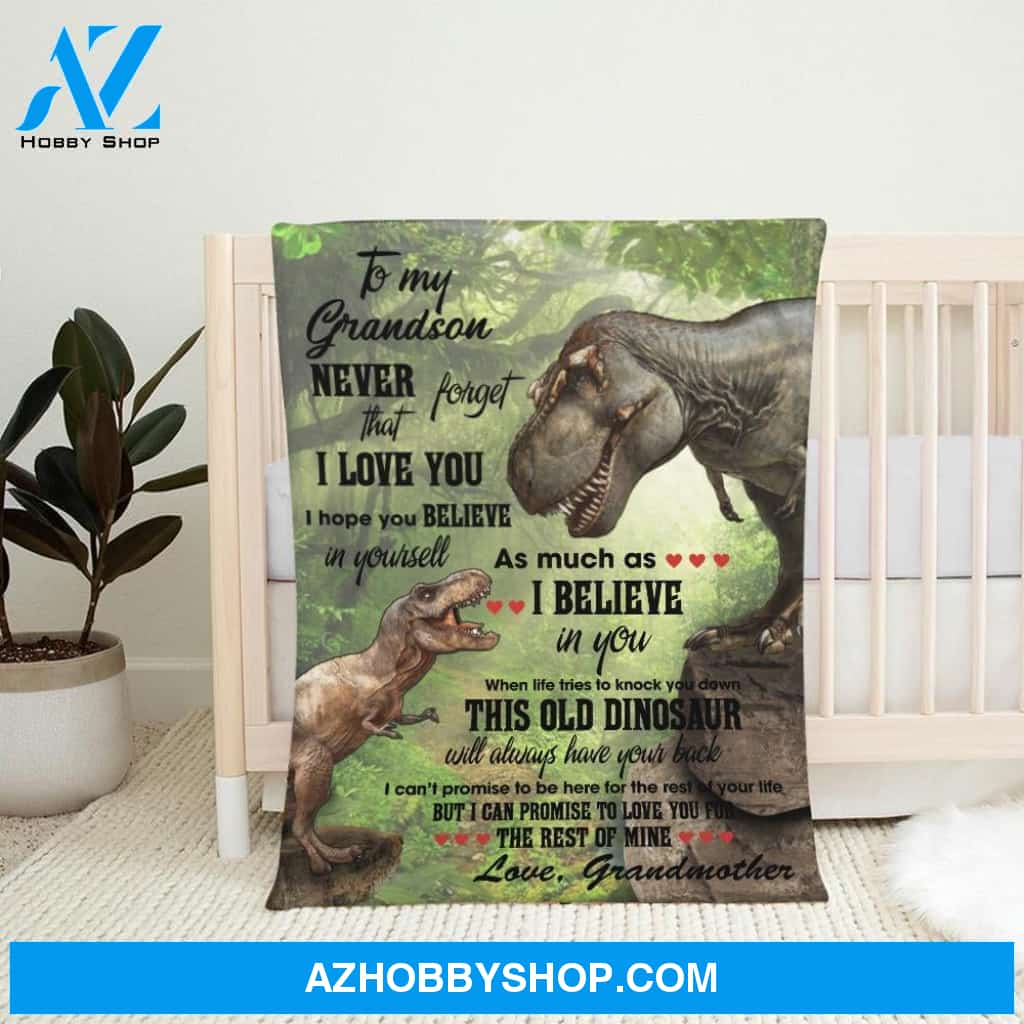 Personalized To My Granddaughter Dinosaur Fleece Blanket From Grandfather Never Forget That I Love You Great Customized Blanket For Birthday Christmas Thanksgiving