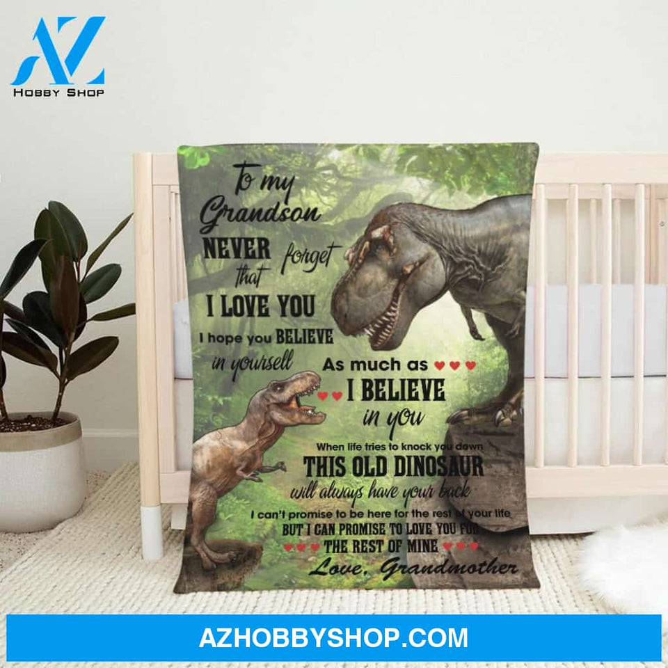 Personalized To My Granddaughter Dinosaur Fleece Blanket From Grandfather Never Forget That I Love You Great Customized Blanket For Birthday Christmas Thanksgiving