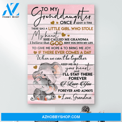 To My Granddaughter Elephant Canvas Gift For Daughter