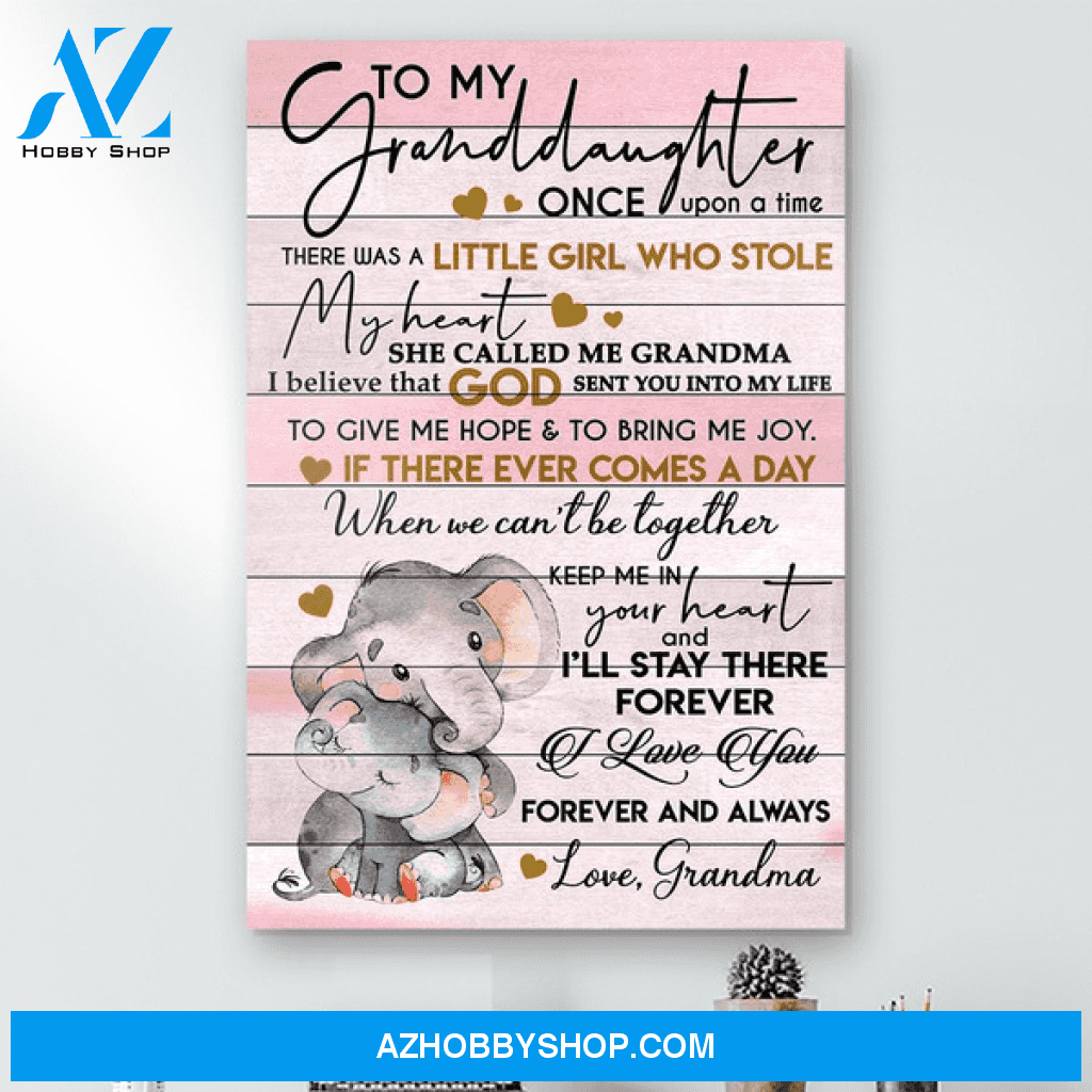 To My Granddaughter Elephant Canvas Gift For Daughter