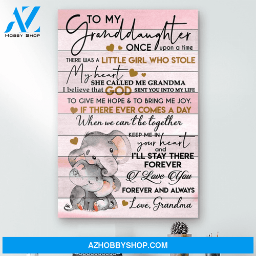 To My Granddaughter Elephant Canvas Gift For Daughter