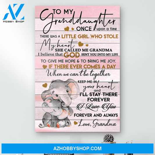 To My Granddaughter Elephant Canvas Gift For Daughter