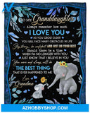 Personalized To My Granddaughter Elephant Fleece Blanket From Grandma Always Remember How Much I Love You Great Customized Blanket For Birthday Christmas Thanksgiving