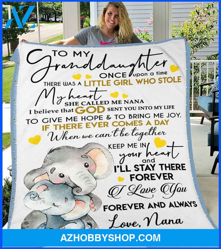 Personalized To My Granddaughter Elephant Fleece Blanket From Grandma I'll Stay There Forever Great Customized Blanket For Birthday Christmas Thanksgiving