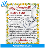Personalized To My Granddaughter Elephant Fleece Blanket From Grandma Never Forget That I Love You Great Customized Blanket For Birthday Christmas Thanksgiving