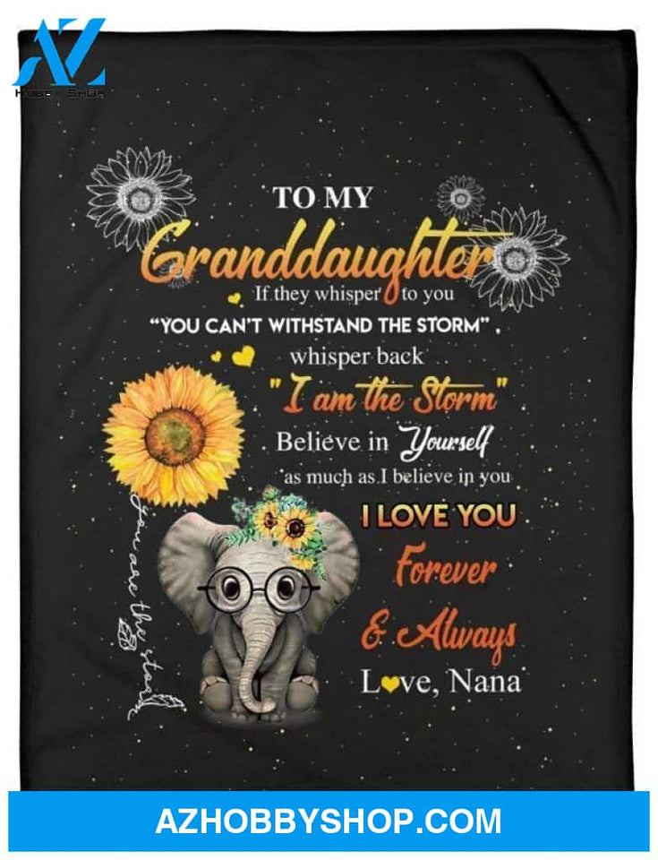 Personalized To My Granddaughter Elephant Fleece Blanket From Nana If They Whisper To You Great Customized Blanket For Birthday Christmas Thanksgiving