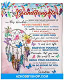 To My Granddaughter Feather Dreamcatcher Butterfly Blanket Gift From Grandma 