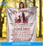Personalized To My Granddaughter Fleece Blanket From Grandma More Than Anything In This World I Love You Great Customized Blanket For Birthday Christmas Thanksgiving