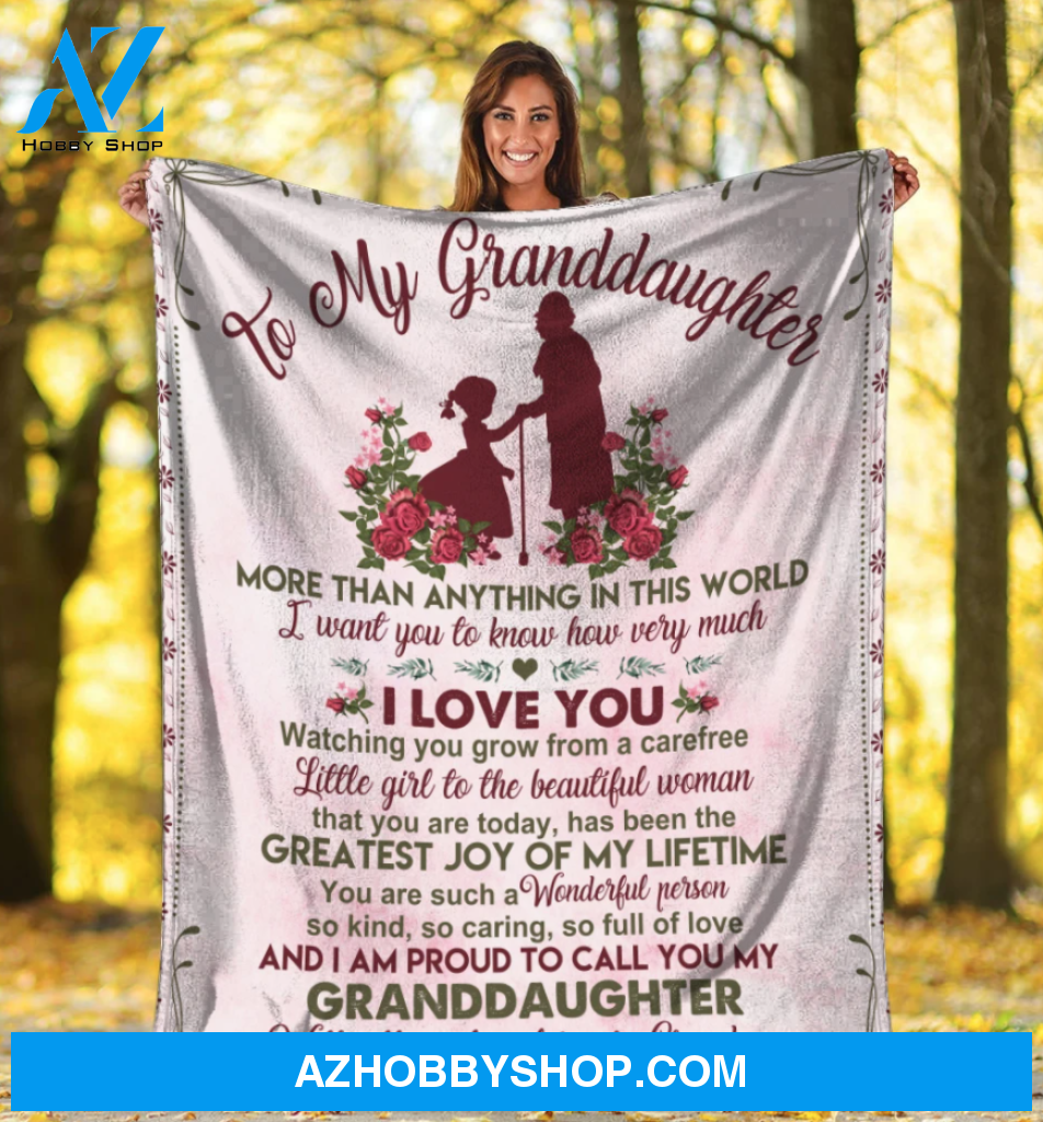 Personalized To My Granddaughter Fleece Blanket From Grandma More Than Anything In This World I Love You Great Customized Blanket For Birthday Christmas Thanksgiving