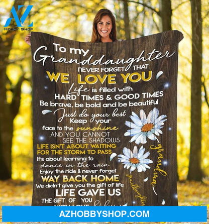 Personalized To My Granddaughter Fleece Blanket From Grandma Never Forget That We Love You Great Customized Blanket For Birthday Christmas Thanksgiving