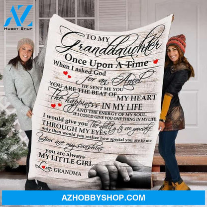 Personalized To My Granddaughter Fleece Blanket From Grandma Once Upon A Time Great Customized Blanket For Birthday Christmas Thanksgiving