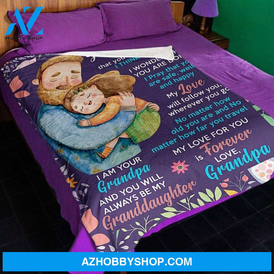 Personalized To My Granddaughter Fleece Blanket From Grandpa Everyday That You Are Not With Me I Think About You Great Customized Blanket For Birthday Christmas Thanksgiving