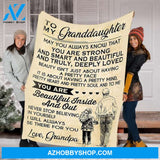 Personalized To My Granddaughter Fleece Blanket From Grandpa You Are Beautiful Inside and Out Great Customized Blanket For Birthday Christmas Thanksgiving
