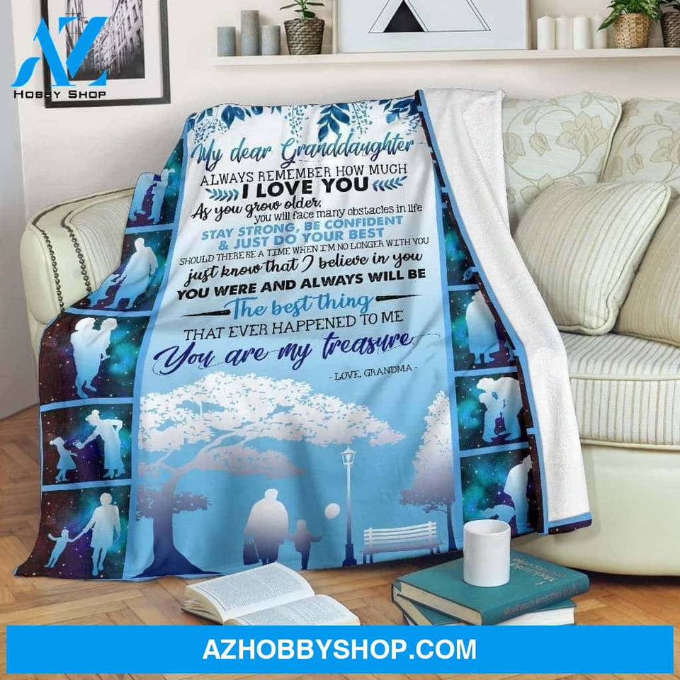 To My Granddaughter Fleece Blanket You Are My Treasure - Gift For Granddaughter | Family Blanket