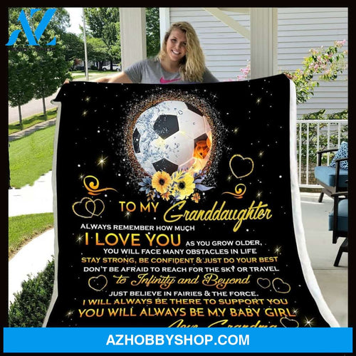 Personalized To My Granddaughter Football Fleece Blanket From Grandma You Will Always My Baby Girl Great Customized Blanket For Birthday Christmas Thanksgiving