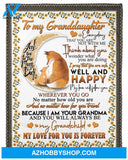 Personalized To My Granddaughter Foxes Fleece Blanket From Grandma My Love For You Is Forever Great Customized Blanket For Birthday Christmas Thanksgiving