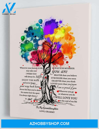 To My Granddaughter - From Grammy - Hard Time Framed Canvas Gift GMD004