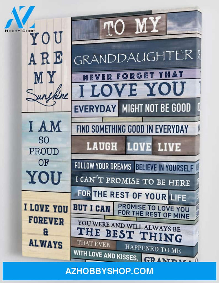 Top #82 To My Granddaughter From Grandma Canvas Wall Art, Wall Decor Visual Art Granddaughter Gifts
