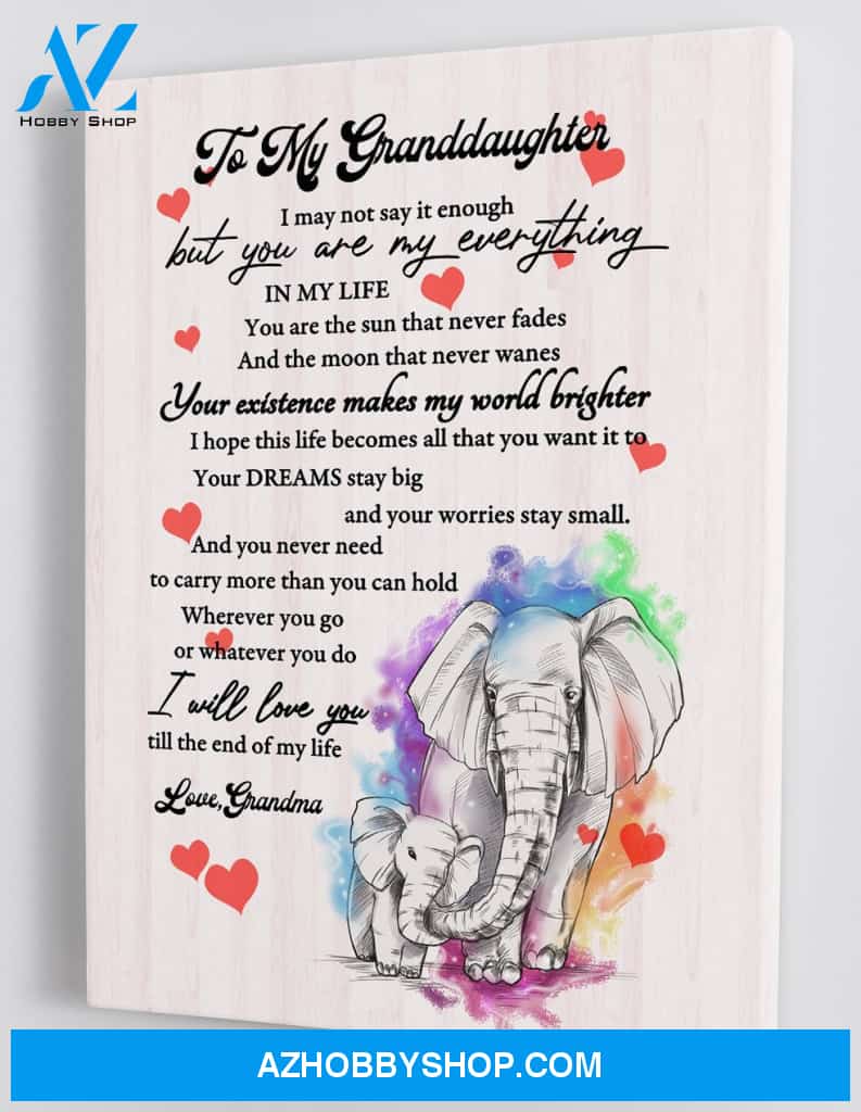 To My Granddaughter - From Grandma - Framed Canvas Gift GMD016