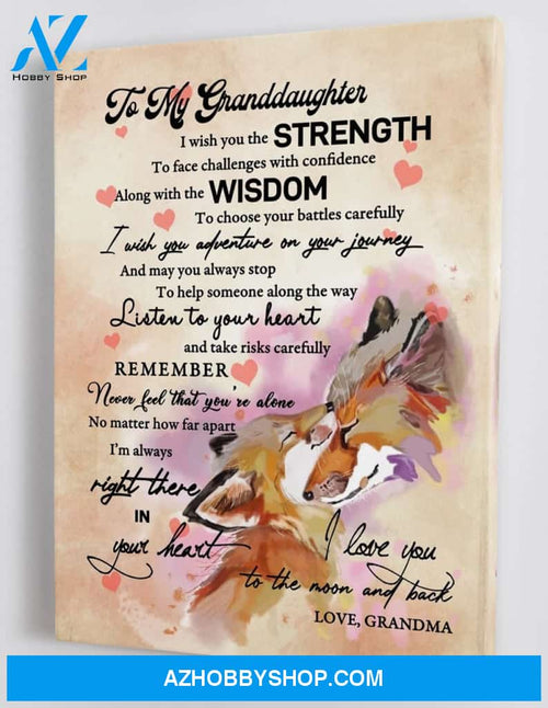To My Granddaughter - From Grandma - Framed Canvas Gift GMD033