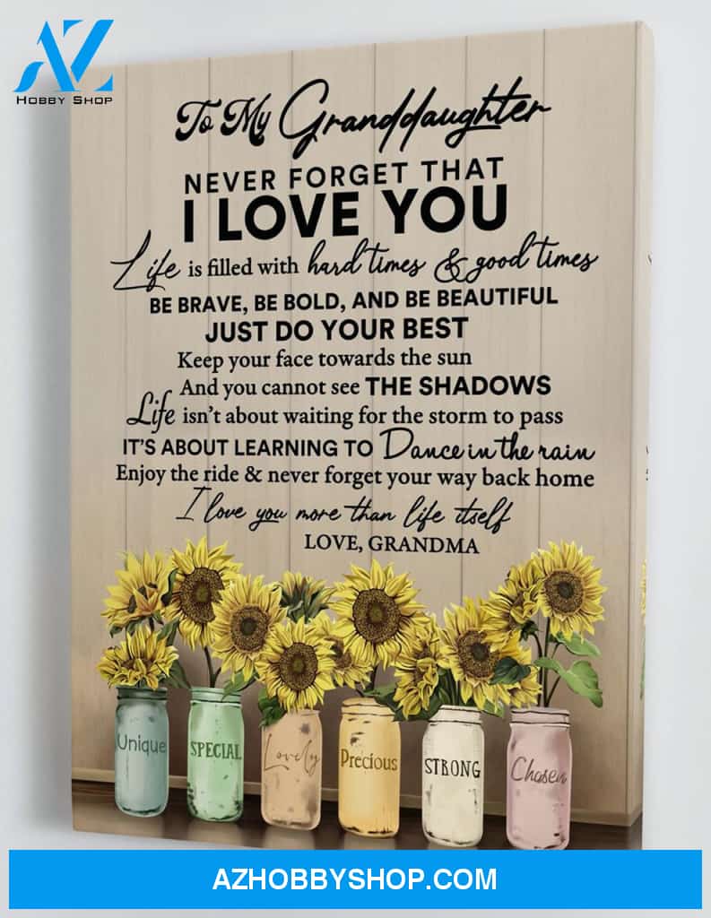 Top #97 To My Granddaughter From Grandma, I Love You Canvas Wall Art, Wall Decor Visual Art Unique Gifts