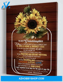 Top #89 To My Granddaughter From Grandma Sunflower Canvas Wall Art, Wall Decor Visual Art Unique Gifts