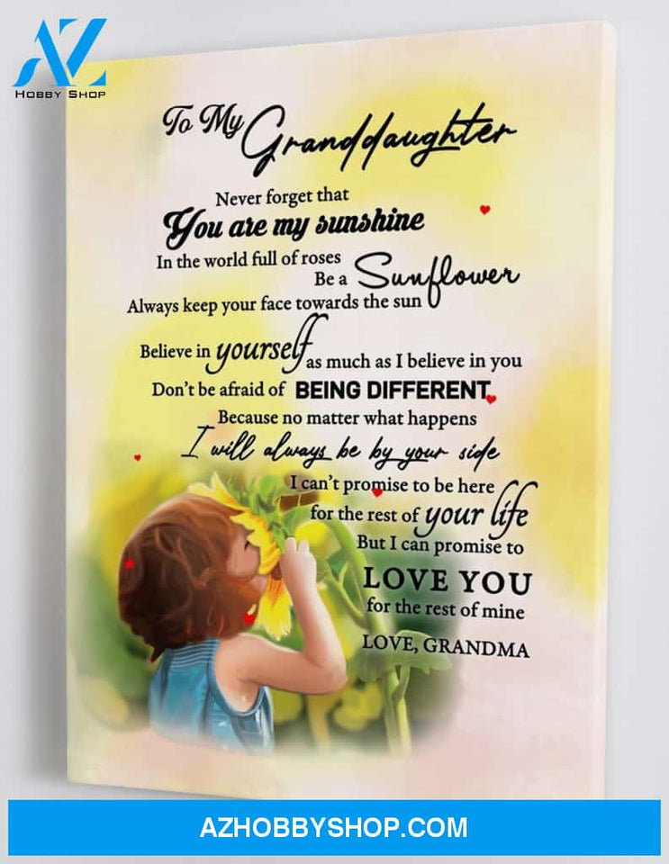 To My Granddaughter - From Grandma - Sunflower Framed Canvas Gift GMD030