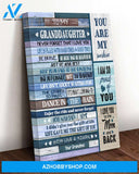 To my granddaughter from grandma you are my sunshine canvas gift for girls