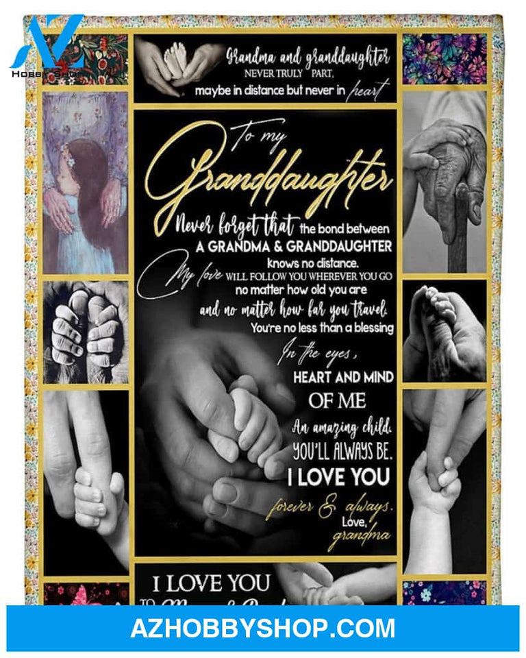 Personalized To My Granddaughter Holding Hands Fleece Blanket From Grandma I Love You Forever and Always Great Customized Blanket For Birthday Christmas Thanksgiving