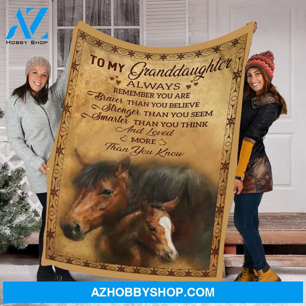 Personalized To My Granddaughter Horse Fleece Blanket Always Remember You Are Great Customized Blanket For Birthday Christmas Thanksgiving