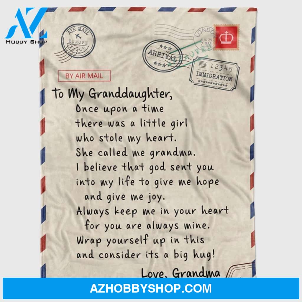 Personalized to My Granddaughter Letter Fleece Blanket from Grandparents Once Upon a Time Great Customized Blanket for Birthday Christmas Thanksgiving Graduation Wedding