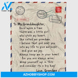 Personalized to My Granddaughter Letter Fleece Blanket from Grandparents Once Upon a Time Great Customized Blanket for Birthday Christmas Thanksgiving Graduation Wedding