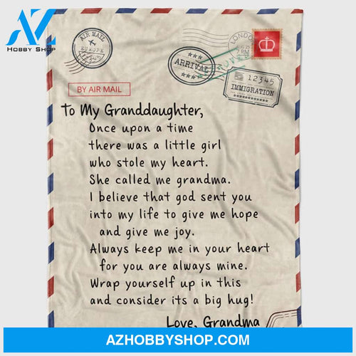 Personalized to My Granddaughter Letter Fleece Blanket from Grandparents Once Upon a Time Great Customized Blanket for Birthday Christmas Thanksgiving Graduation Wedding